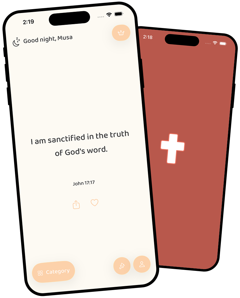 Blessio app showing daily Bible verses on mobile phone